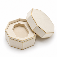 Coffret Cadeau Double Bouteille de Parfum avec Couvercle à Charnière et Séparateur Ivoire pour Emballage d'Ensemble de Parfums et Organisateur de Finition
