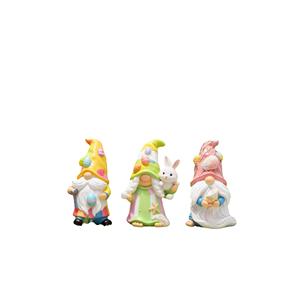 Estatuas de Gnomos con Temática de Pascua de Resina Personalizadas, Juego de 3 Piezas con Conejito Adorable y Huevos Coloridos, Excelente Regalo Decorativo para el Hogar y el Jardín - Product Image 1