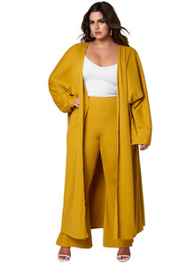 N8158 Completo Moda <span class=keywords><strong>Donna</strong></span> Autunno Inverno <span class=keywords><strong>Stile</strong></span> Europeo e Americano: Cappotto Lungo e Pantaloni Casual Larghi - Product Image 6