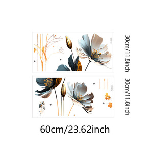 1pcs Art Déco Texture tridimensionnelle en relief Fleurs Autocollants muraux en PVC pour la chambre à coucher Décoration intérieure pour enfants - Product Image 6
