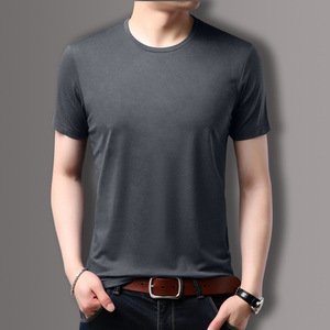 Gran oferta, camiseta hecha a medida, informal, ajustada, cuello redondo, Color sólido personalizado, Material de poliéster/algodón, sin marca para pedidos a granel - Product Image 3