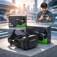 Headset Realitas Virtual dengan Jarak Pupil yang Dapat Disesuaikan, Tanpa Aberrasi Kromatik, Tali Berbentuk T, Pas di Kepala, Kotak Realitas Virtual Pintar