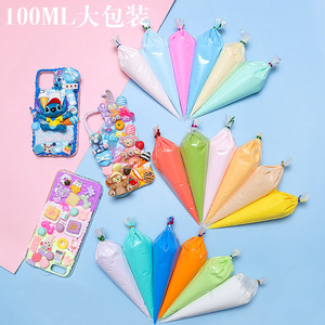เจลเนยจำลอง 100 กรัม แบบถุง หลายสี อุปกรณ์งานฝีมือ DIY สำหรับเคสโทรศัพท์ กล่องดินสอ และอุปกรณ์เสริม - Product Image 3
