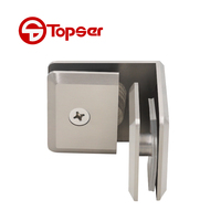 Support de fixation double en laiton BN moderne et durable pour porte de douche en verre à 90 degrés