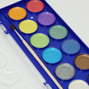 Vendita calda 12 colori Semi secchi colori metallici artista solido acquerello vernice Set con pennello - Product Image 6