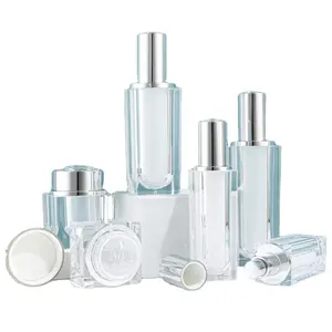 Luxo 15ml 30ml 50ml loção óleo cosmético fino névoa perfume skincare ouro airless bomba garrafa prata vazio plástico spray garrafa