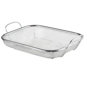 Stainless Steel Mesh BBQ Grill Roasting Pan