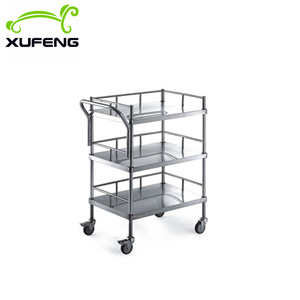 Xufeng Medical Stainless Steel Treatment Cart XF677 700x450x800mm Double Drawer Nursing <b>Trolley</b> Hospital Equipment - Product Image 4