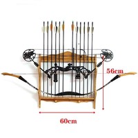 Support de rangement d'arme Bambou 2 Arc 12 Flèches Empêcher les rayures Présentoir Arc Flèche Support mural 2 Niveaux