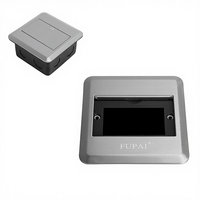Prise de sol auto-mise à la terre en acier inoxydable FUPAI avec couvercle coulissant dissimulé, 2 prises AU/EU/US, 110-240V, IP44, 10A, modèle commercial