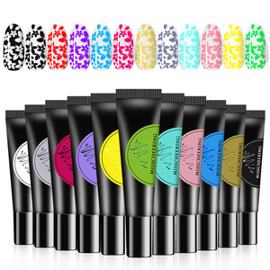 12 couleurs 8ml ongles estampage Gel vernis noir blanc timbre impression huile UV Gel laque tremper vernis <span class=keywords><strong>Nail</strong></span> <span class=keywords><strong>Art</strong></span> Logo personnalisé - Product Image 2
