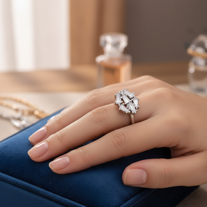 Baguette Shape Shiny <b>CZ</b> Stone Turkish Geometric Design Wholesale Handcrafted Adjustable 925 Sterling Silver <b>Ring</b> Fine Jewellery - Product Image 3