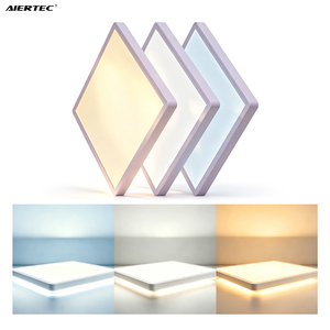 Modern Ultra-thin Square <b>LED</b> <b>Ceiling</b> <b>Light</b> RGB Backlit Design 3CCT Dimmable with Remote Control <b>Flush</b> <b>Mount</b> Lamp for Bedroom - Product Image 1