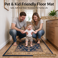 Tapis de sol ChamXue, style persan rétro, tapis de couloir en peluche, fausse fourrure de cachemire, antidérapant, pour chambre à coucher, lavable en machine