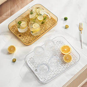 Escurridor de Té Tipo Rejilla Cuadrado Tamaño L Resistente al Agua con Bandeja Accesorio para Plato de Frutas - Product Image 4