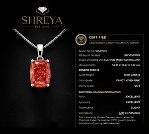 High on Demand Fancy Vivid <b>Pink</b> Cushion Cut Loose Diamond VS1 Clarity 10.08 ct IGI Certified for Jewelry Making for Export Price - Product Image 2