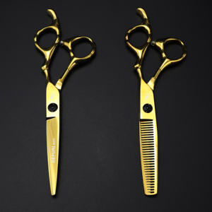 Ciseaux de coiffure professionnels GD-01 Golden Beauty de 6,0 pouces – Ciseaux plats et ciseaux à dents pour une coupe facile – Promotion HS-279 - Product Image 6
