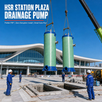 Station de pompage intégrée préfabriquée en PRV à double paroi pour installation souterraine, pour collecteur de toit communautaire, certifiée CE, garantie 1 an