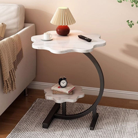 Table d'Appoint Ronde Moderne pour Salon et Salle à Manger, Petite Table Basse pour Appartement avec Design de Chevet