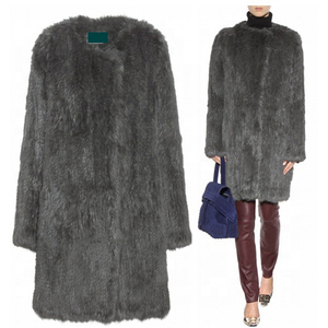 YR236 Y.<span class=keywords><strong>ROGUSA</strong></span> marca de alta calidad estilo tejido a mano mujeres abrigo de piel de conejo genuino venta directa de fábrica aceptar hacer personalizado - Product Image 1