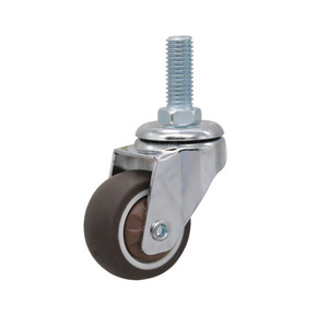 Silent Swivel Directional TPR Caster Rubber Wheel With Ball Bearing Threaded Stem 100x80mm <b>Plate</b> Gray Polyurethane - Product Image 5