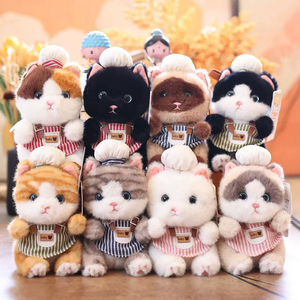 Cute Chef Kitten Plush Toy Keychain Pendant with PP Cotton Filling Unisex Accessories - Product Image 2
