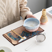 Kit de fouet à matcha en bambou personnalisé en usine avec bol en céramique, ensemble d'outils à thé, fouet à matcha 100 brins, kit Chasen pour thé matcha