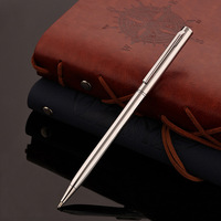 Bolígrafo de Metal de firma delgada de lujo para negocios de oficina Marketing Regalos de hotel personalizables Logotipo de bolígrafo promocional de ancho de escritura de 1,0mm