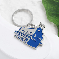 Porte-clés en métal à prix d'usine, simple face, plaqué argent, vente en gros, porte-clés de club en alliage de zinc émaillé