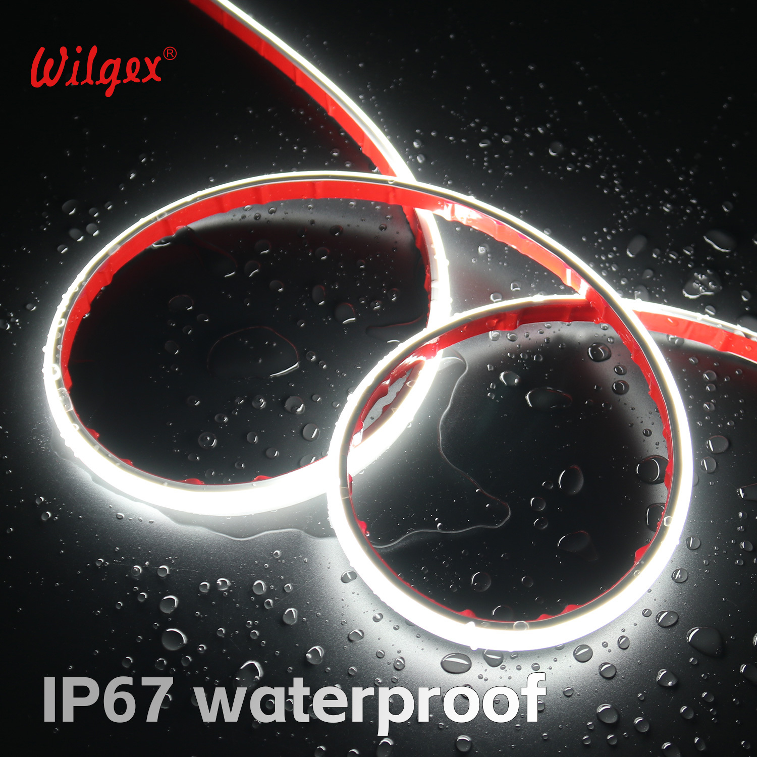 Anti-Aging UV Resistant Curved IP67 Waterproof SOB LED Strip Screw Mount No Spots Constant Current IC 25mm Cuttable Dimmable