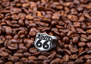 Bague Chevalière Route 66 en Acier Inoxydable, Style Vintage, Motif Bouclier Routier, Bague Motard, Cadeau USA Route 66 pour Elle, Bague Route 66 - Product Image 5