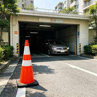 Cône de signalisation routière en PVC à base de caoutchouc, orange vif, haute visibilité, résistant à la pression, anti-UV, indice IP65, empilable