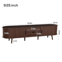 Meuble TV moderne du milieu du siècle en MDF avec portes à tambours, tiroirs et prise électrique - Rangement écologique pour téléviseurs jusqu'à 80 pouces, idéal pour salon et chambre
