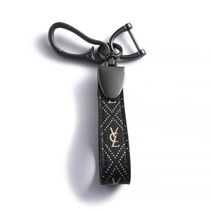 Llavero de tela retro moderno con gancho metálico para coche/motocicleta y logotipo personalizado - Product Image 1