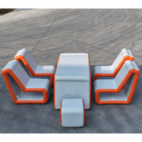 Ensemble de meubles gonflables, table gonflable Drop Stitch pour l'extérieur, quai flottant sur le lac, table et chaise gonflables portables