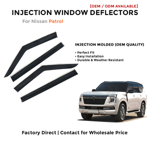 แผ่นบังแดดกันฝนสำหรับหน้าต่างรถยนต์นิสสันพาโทรล  ขอบโครเมียม  ติดตั้งง่าย  อุปกรณ์ตกแต่งรถยนต์ - Product Image 2