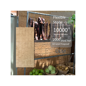 Panneaux de revêtement mural modernes en pierre flexible écologique Magic Stone 3D Modified Clay Beige/Khaki pour intérieur/extérieur, grandes dalles 20*30 - Product Image 3