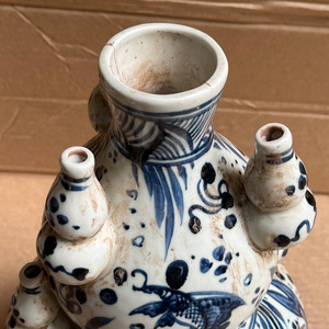 Reproducción Antigua China cerámica azul y blanco patrón de pescado subasta jarrón de porcelana molde único Decoración de mesa - Product Image 6