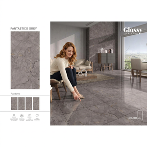 Carreaux de porcelaine polie à motif marbré Vistaar Iris Crema 60x120cm pour intérieurs résidentiels élégants - Product Image 4