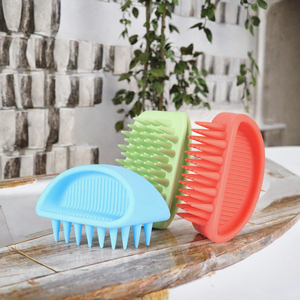 Two-Way Silicone Pet Grooming Gloves Double Sided Massage Hair Removal <b>Brush</b> for <b>Dog</b> Cat <b>Bath</b> - Product Image 3