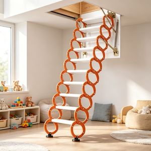 Escabeau manuel escamotable pour <span class=keywords><strong>grenier</strong></span> 3,2 m en alliage d'aluminium, escalier de loft rétractable, <span class=keywords><strong>trappe</strong></span> de plafond dissimulée pour la maison - Product Image 5