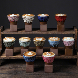 Set di Tazze da <span class=keywords><strong>Caffè</strong></span> in Ceramica Stile Retrò di Lusso, Design Creativo Giapponese con Smalto Cangiante, Tazza per Latte Domestica Lavabile in Lavastoviglie - Product Image 1
