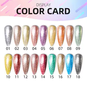 18 Kleuren Custom Permanente Nagellak Set, Glitter Kasi Naakt Gel Nagellak
