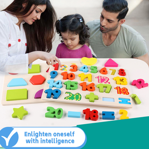 Jeu <span class=keywords><strong>de</strong></span> Puzzle en bois enfants lettre <span class=keywords><strong>Scrable</strong></span> numéro Jigsaw jouet éducatif bricolage jouet - Product Image 4