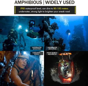 Linterna de Buceo Sumergible L2 LED IP68 Impermeable con Cordón, 60M Subacuática, para Días de Lluvia, Pesca, Buceo, Luz de Buceo - Product Image 5