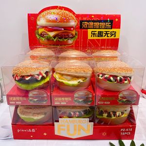 Nouveau jouet Squishy en mousse PU à rebond lent, en forme de hamburger simulé ou de donut, anti-stress, Fidget Food - Product Image 3