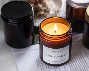 Glass Candle Jar <b>Clear</b> Luxury Custom Amber Glass Candle Jars With Metal Lids for Candles - Product Image 6