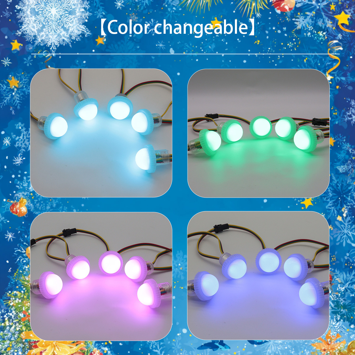 Addressable 12V RGB Amusement Light 20mm 3 LEDs Pixel Carousel LED Point Light IP67 Stage Decoration Pixel Light
