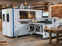 Línea de Perforación CNC Industrial para Madera de Seis Superficies con Carga Automática, Máquina Perforadora de Paneles Multihusillo para Gabinetes y Armarios
