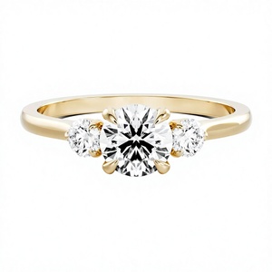 Anillo de Plata de Ley S925 con Tres Piedras de Moissanita |   Corte Brillante Redondo Certificado por GRA |   Anillo de Compromiso y Boda, Joyería Fina, Regalo - Product Image 4